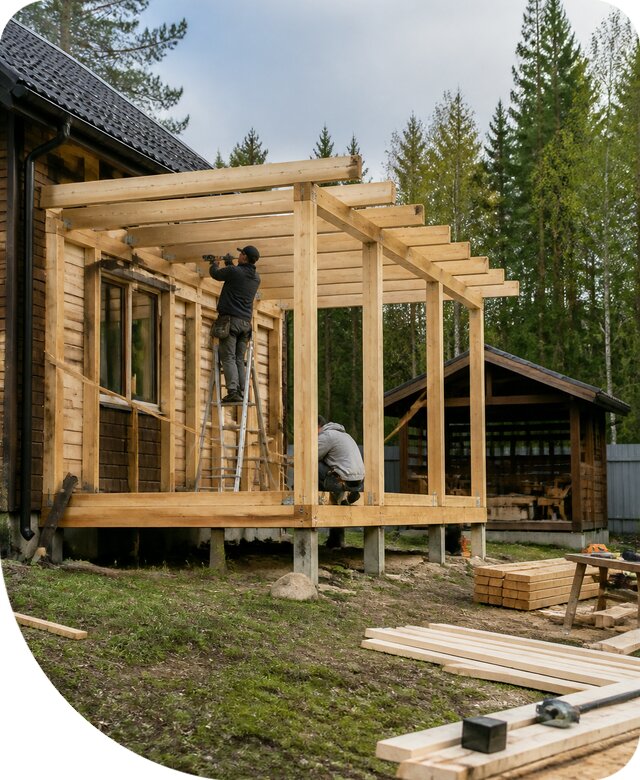 Строительство пристроек и построек на участке в Заволжье